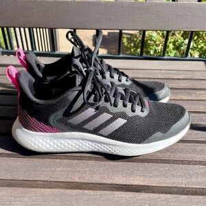 Adidas Women's Black and Pink Cloudfoam Comfort Shoe, Size 8